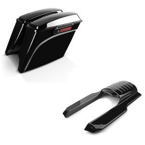 Set: Seitenkoffer Harley Davidson 94-13 Stretched + Kotflügelverlängerung hinten für Harley Touring 96-08_1