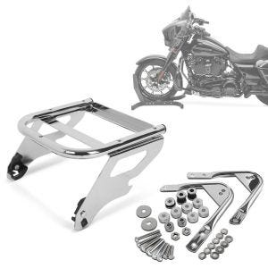 Set: Topcase Mounting Rack TP 2-Up Detachable + Docking Hardware Kit fits for Detachable accessories fits for Harley Davidson Touring 97-08 Craftride chrome