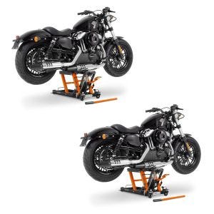 2x Hebebühne Harley Davidson Rocker / C ConStands Mid-Lift L in orange Spar-Set_1
