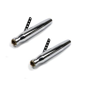 2x Craftride Auspuff Tapered Endschalldämpfer für Caferacer und Custombikes chrom Spar-Set_1