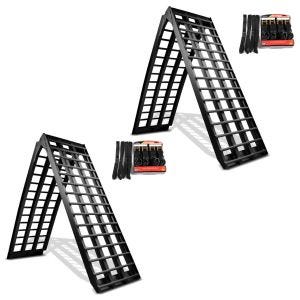 2x Motorcycle aluminium loading ramp set with ratchet straps folding CS5 BL max. 680kg Discount Set