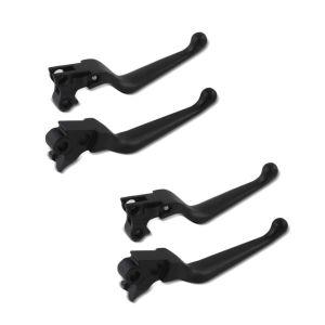 2x Brake and Clutch Lever Set Grip fits for Harley Davidson Sportster Dyna Softail Touring 96- black Craftride Set Discount