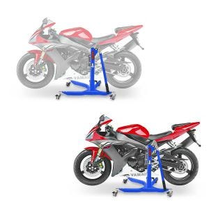 2x Central Stand compatible with Yamaha YZF-R1 98-03 blue Paddock Stand ConStands Power-Classic Discount Set