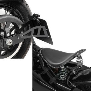 Set: Side Mount license plate holder compatible with Honda Shadow VT 600 C 88-00 + Solo Spring Seat compatible with Honda Shadow VT 750/600 C BR1 