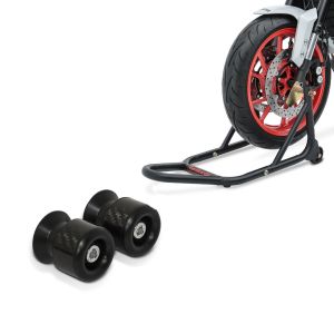 paddock stand Front mat + Swing arm protectors - Paddock stand bobbins M6-8 carbon