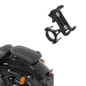Set: Pillion Seat Pad Suction Cup Glider X for custombikes in + smartphone holder SH5 for handlebar mobile phone aluminium mount
