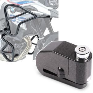 Set: Sturzbügel XL Set für BMW F 850 GS / F 750 GS 18-21 oben unten + Bremsscheibenschloss Alarm 120dB BS-Motoparts Diebstahlschutz schwarz_1