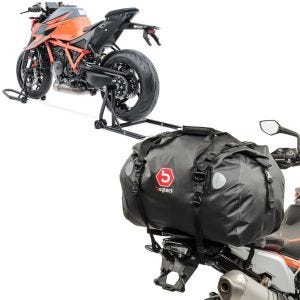 Set: Sided Paddock Stand Set compatible with BMW R NineT 14-23 Rear Front CLS + tail bag XF60 Waterproof Rear Seat Dry Bag Volume 60l