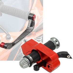 Set: Lever Guard Brake and Clutch Handguard Protection X6 red + Throttle and brake security lock/antitheft PT22 red