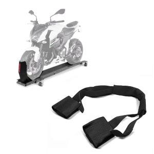 Set: Dolly Mover with Wheel Chock Smart-Mover max 450 kg grey + handlebar tie-down strap/belt