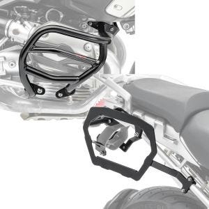 Set: Engine Guard XL compatible with BMW R 1200 GS 04-12 Motoguard Crash Bar + Pannier Rack compatible with BMW R 1200 GS 04-12 Bagtecs SLP for cases and saddlebags