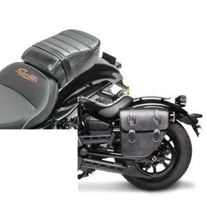 Set: Sozius Sitz mit Polsterung für Harley Sportster Forty-Eight 48/ 883 Iron Craftride + Satteltasche Harley Sportster 883 Iron Texas Craftride 10Ltr links in schwarz_1