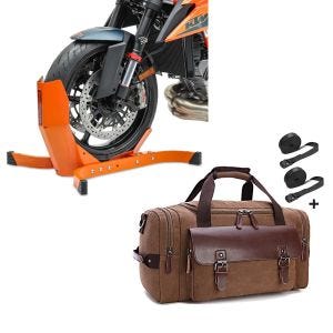 Set: Front Paddock Stand for Cruiser EPO + Tail bag for Cruiser Craftride RT3 incl. straps brown CB39636
