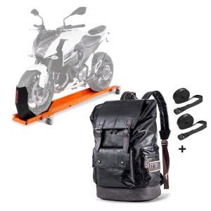 Set: Rangierschiene Harley Rocker / C ConStands Smart-Mover mit Wippe orange + Rucksack für Harley Davidson Rocker / C Craftride RL3 schwarz_1