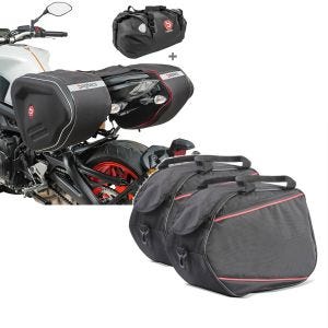 Set: Set Saddlebags + Tail bag compatible with Yamaha MT-09 / Tracer 900 Bagtecs RF1-X60 + Inner bags side case compatible with Yamaha MT-09 Tracer 900 15-20 Bagtecs 2x20L