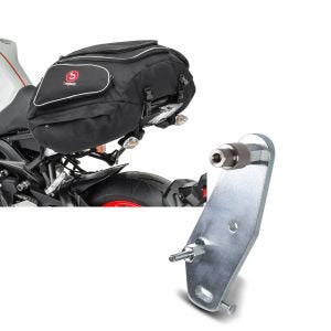 Set: Tail Bag compatible with BMW S 1000 R Bagtecs X50 50Ltr in black + Adaptor for ConStands Power compatible with BMW S 1000 R 17-20