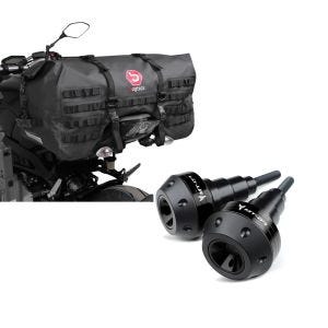 Set: Tail Bag compatible with Yamaha MT-07 / Tracer 700 Bagtecs SX70 70Ltr black + Frame Sliders compatible with Yamaha MT-07 / Tracer 700 13-24 Crash pads Motoguard SC2 black