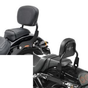 Set: Sissy bar fits for Harley Davidson Fat Bob 10-17 black CXS Craftride + Sissy bar CSS Fix fits for Harley Davidson Dyna Fat Bob 10-17 black Craftride