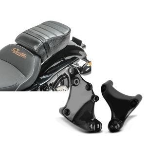 Set: Sozius Sitz mit Polsterung für Harley Sportster Forty-Eight 48/ 883 Iron Craftride + Sozius Fussrasten-Halter für Harley Sportster Forty-Eight 48 14-20 schwarz Craftride_1