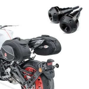Set: Frame Sliders compatible with Yamaha MT-07 / Tracer 700 13-19 Crash pads Motoguard SC2 black + Saddlebag compatible with Yamaha MT-07 / Tracer 700 Bagtecs SP3 36-60L black