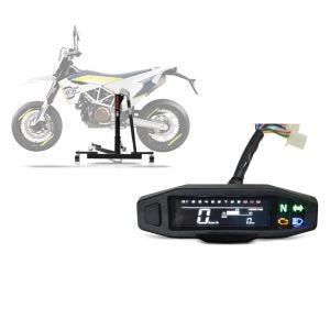 Set: Zentralständer Husqvarna 701 Supermoto 15-21 Motorradheber ConStands Power-Evo + Digital Tachometer für Husqvarna 701 Enduro / Supermoto Zaddox SM22_1