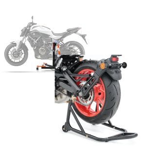 Set: Zentralständer Yamaha MT-07 13-21 orange Motorradheber ConStands Power-Evo + Montageständer Hinten für Yamaha MT-07  /Tracer 700 schwarz_1