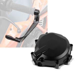 Set: Lever Guard compatible with Suzuki GSX-R 750 / 600 X6 black + Alternator Cover compatible with Suzuki GSX-R 600/ 750 00-03 Stator engine cover