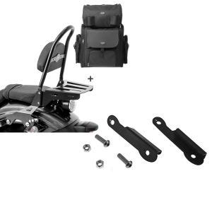 Set: Sissy Bar CSM + Tail Bag compatible with Yamaha XV 950 / R Bolt 14-20 Craftride with rear rack detachable + Rear Turn Signal Relocation Kit compatible with Yamaha XV 950 / R 14-20 extension Craftride