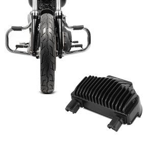 Set: Engine Guards fits for Harley Davidson Dyna Fat Bob 08-17 Craftride Mustache chrome + Voltage Regulator fits for Harley Davidson Dyna Fat Bob 08-17 Electric Rectifier Craftride