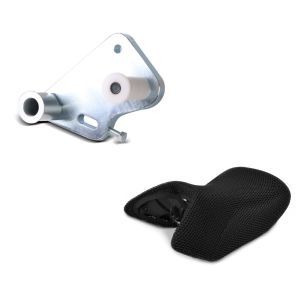 Set: Adaptor for ConStands Power compatible with BMW R 1200 GS 04-12 + Seat Cover compatible with BMW R 1200 GS 04-12 Tourtecs Cool-Dry Mesh Ready