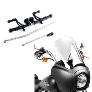 Set: Forward Controls fits for Harley Davidson Dyna Street Bob 06-17 Craftride black + Fairing MG5 fits for Harley Davidson Dyna Street Bob 06-17 black matt-clear Craftride