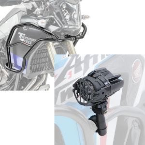 Set: Fairing Crash bar upper part XL compatible with Yamaha Tenere 700 19-24 Motoguard engine guard + LED Auxiliary Spot Light Set compatible with Yamaha Tenere 700 Lumitecs S22X