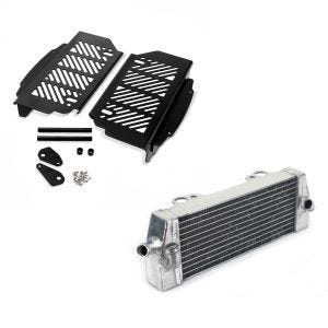 Set: Kühlerschutz Aluminium für KTM EXC/ EXC-F/ SX/ SX-F 2017-2020 Xdure schwarz + Kühler Radiator rechts für KTM EXC 125 / 200 97-07_1
