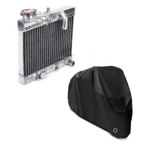 Set: Kühler KTM Freeride 250 F 250 R 350 12-19 Alu Radiator Wasserkühler + Abdeckplane KTM Freeride 250 F / R / 350  790 / 390 Duke Craftride XL in schwarz_1