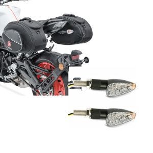 Set: Saddlebag compatible with Yamaha MT-07 / Tracer 700 Bagtecs SP3 36-60L black + Indicators compatible with Yamaha MT-07 / Tracer 700 LED Turn signals Lumitecs KP12