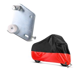 Set: Adapterplatte für ConStands Power Ducati Multistrada 1200 10-14 + Abdeckplane Ducati Multistrada 1200 / S / Enduro Craftride XXL in schwarz-rot_1