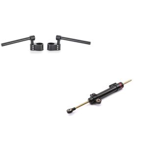Set: Handlebars Vario compatible with Yamaha YZF-R1 / YZF-R6 / YZF-R6 S Zaddox 50mm Alu bl + Steering damper compatible with Yamaha YZF-R6 / YZF-R1 Steering stabilizer Zaddox LD2