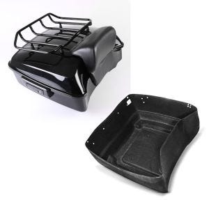 Set: Topcase Chopped für Harley Road Glide 15-20 CH3 schwarz Craftride + Innenverkleidung für Harley Davidson Road Glide 15-20 Topcase King Tour Pak Craftride_1