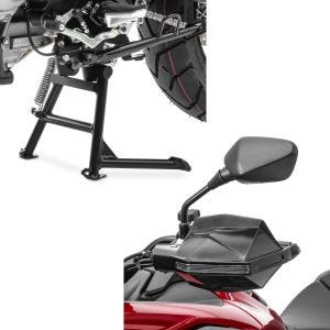 Set: Centre Stand Suzuki V-Strom 650 / XT 11-24 Center Stand ConStands in black + Handguards compatible with Suzuki V-Strom 650 / 250 Motoguard HG2 black