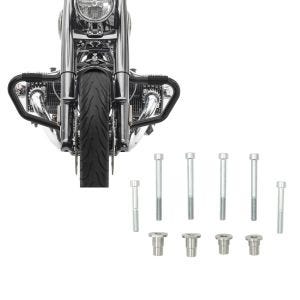 Set: Engine Guard Mustache compatible with BMW R 18 / Classic 20-24 Crash Bar 38mm Craftride MV5 black + Adapter kit for mounting sissy bars with original side cases compatible with BMW R18 20-24 Craftride