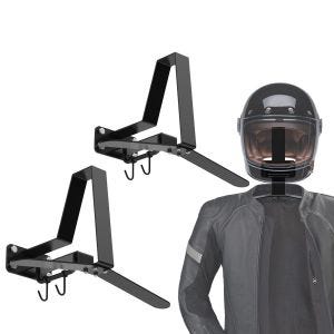 2x Motorcycle Wardrobe XGP WH2 Helmet rack wall mount black Discount Set