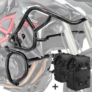 Set Sturzbügel + Taschen für BMW F 700 / 650 GS 08-17 Schutzbügel oben unten Motoguard CB8_1