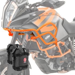 Set Fairing Crash bar + bags XL X21 compatible with KTM 1190 Adventure / R 13-16 engine guard Motoguard orange