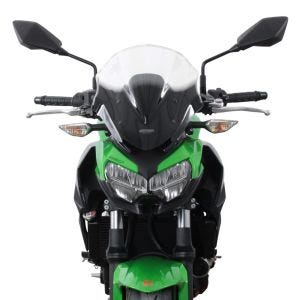 Racing Screen compatible with Kawasaki Z 650 20- Double Bubble "NRN" with mounting material MRA black