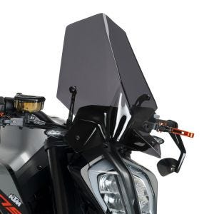 Windshield compatible with KTM 890 Duke / R 20-23 Dark Smoke Puig NG Sport