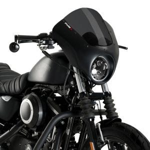 Semi Fairing fits for Harley Davidson Sportster 883 Iron 09-20 Puig Dark Night 21097F half fairing with windscreen gloss black dark smoke