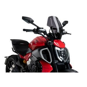 Windshield New Generation Adjustable compatible with DUCATI DIAVEL V4 24'-25' dark smoke Puig 21713f