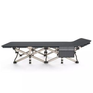 Camp Bed Vanit FB26 Sun Lounger Foldable Camping Bed Black