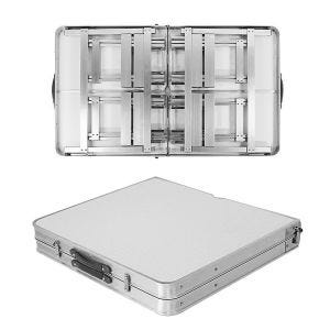 Camping table foldable aluminum Vanit ME57 folding table portable height adjustable silver DPL1 NEW