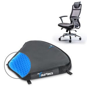 TPE Gel Seat Cushion Tourtecs for Office Chair Cushion Size L Black DPL28